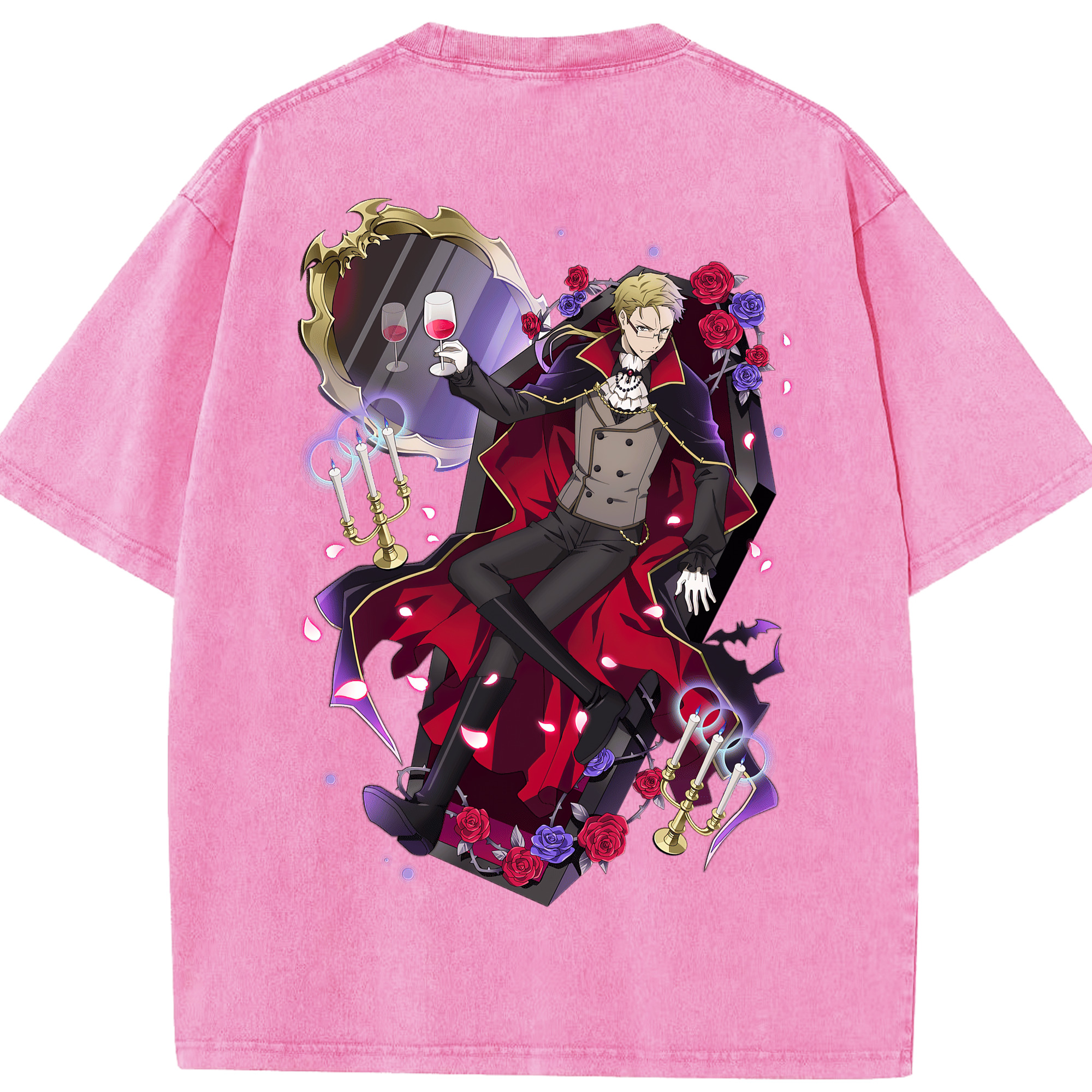 （画像用） 文豪ストレイドッグス Bungo Stray Dogs 綿100% ヴィンテージ風 半袖Tシャツ（背面プリント）